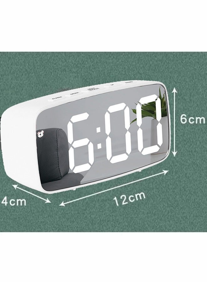 أوشن ساعة منبه رقمية لغرفة النوم، تصميم على شكل قوس، بسيطة وأنيقة، مع وضع منبه قابل للتعديل، مناسبة لغرفة المعيشة أو المكتب أو ديكور غرفة النوم، إكسسوارات مكتب حديثة، أبيض - Image 2
