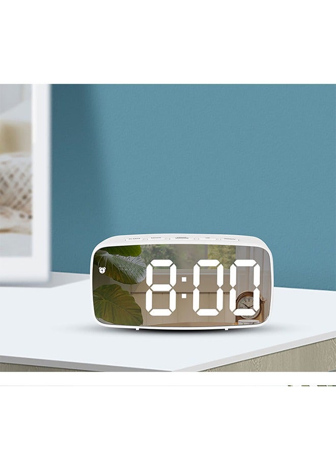 أوشن ساعة منبه رقمية لغرفة النوم، تصميم على شكل قوس، بسيطة وأنيقة، مع وضع منبه قابل للتعديل، مناسبة لغرفة المعيشة أو المكتب أو ديكور غرفة النوم، إكسسوارات مكتب حديثة، أبيض - Image 4