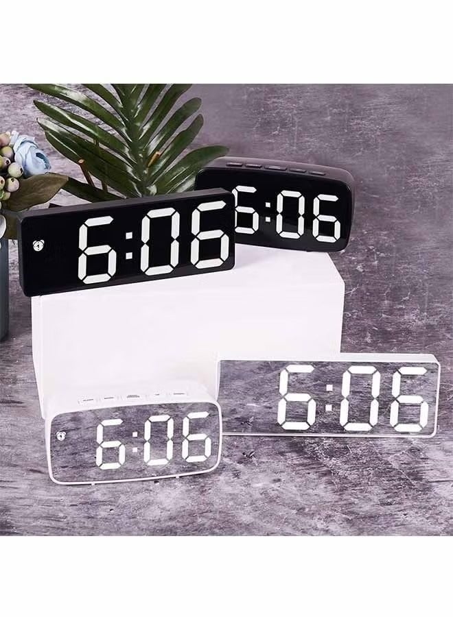 أوشن ساعة منبه رقمية لغرفة النوم، تصميم على شكل قوس، بسيطة وأنيقة، مع وضع منبه قابل للتعديل، مناسبة لغرفة المعيشة أو المكتب أو ديكور غرفة النوم، إكسسوارات مكتب حديثة، أبيض - Image 5