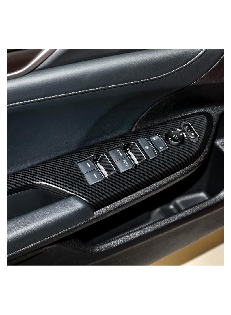 Captaintech Car Window Lift Control Switch Panel Cover Decals, for 2016-2021 Honda Civic 10th Gen Accessories, ABS Carbon Fiber Stickers, Not for Coupe Model - Image 4