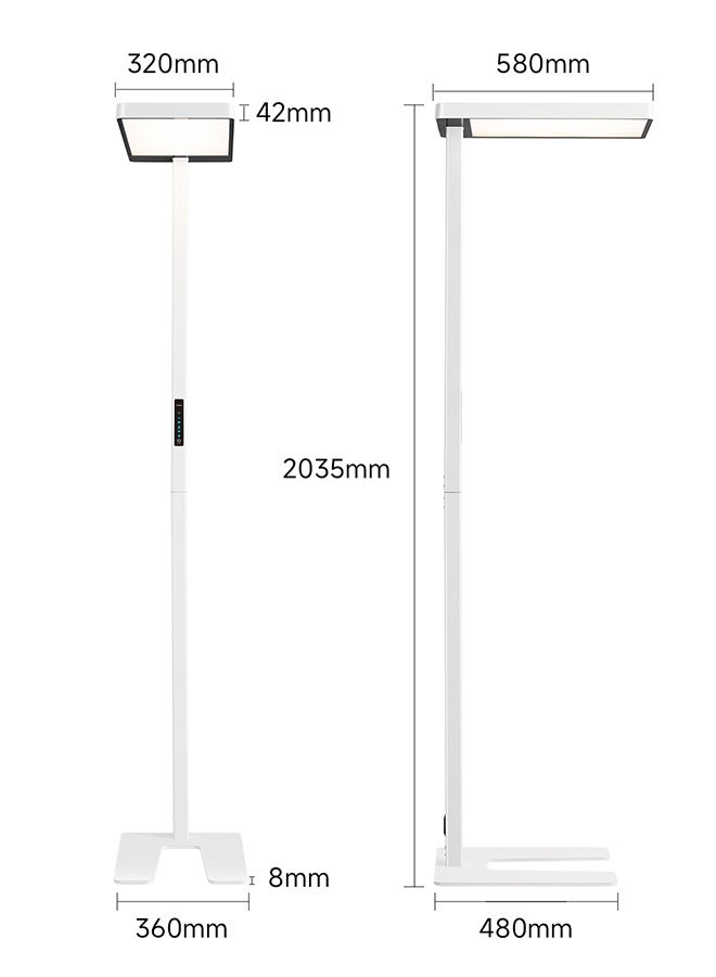 مصباح أرضي 120 واط بتقنية الحماية من الوميض - إضاءة ذكية قابلة للتعديل للمكتب والمنزل (لحماية العين من الإجهاد) - Image 5