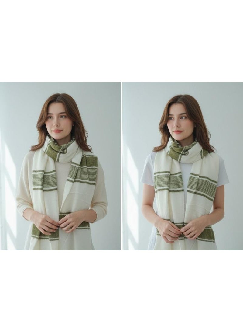 شال حريمي صوف موهاير ناعم ودافئ أنيق مناسب للشتاء والاستخدام اليومي - Image 2