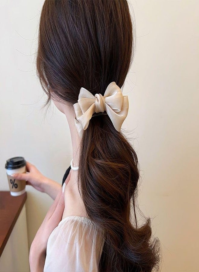 TUCEWP 2Pcs Modern Retro Bow Hair Clips for Women Girls, Black White, Claw Clip, 1 Count (Pack of 2), Female, All Hair Types, Fabric, Wedding Birthday Halloween Christmas - Image 3