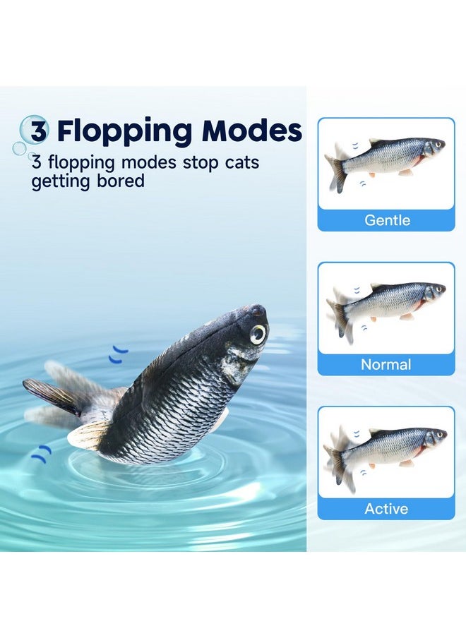 Potaroma Potaroma Cat Toys Flopping Fish with SilverVine and Catnip, Moving Cat Kicker, Floppy Wiggle Fish for Small Dogs, Interactive Motion Kitten Exercise Toys, Mice Animal Toys 10.5"  - Image 3