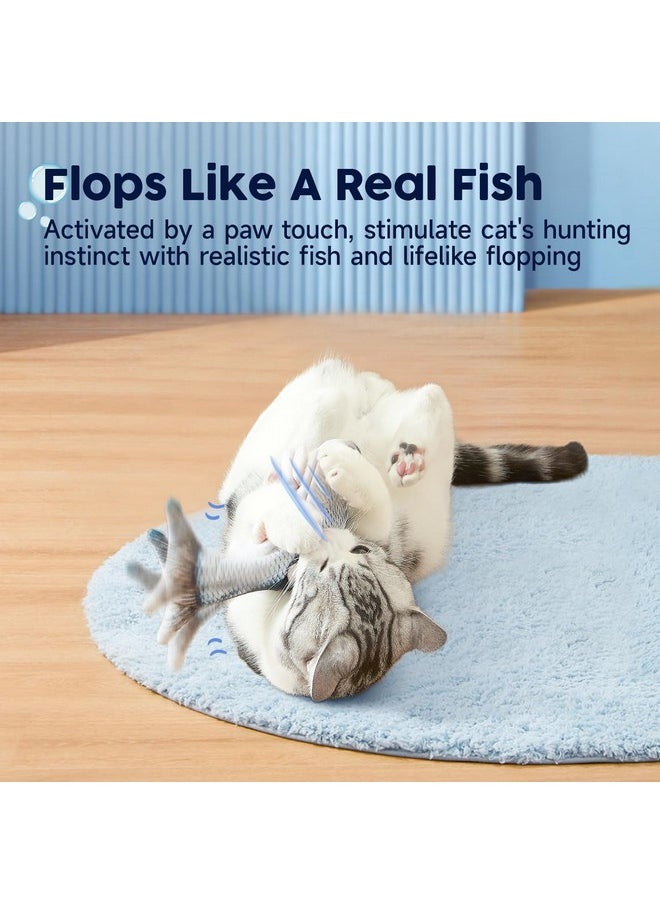 Potaroma Potaroma Cat Toys Flopping Fish with SilverVine and Catnip, Moving Cat Kicker, Floppy Wiggle Fish for Small Dogs, Interactive Motion Kitten Exercise Toys, Mice Animal Toys 10.5"  - Image 2