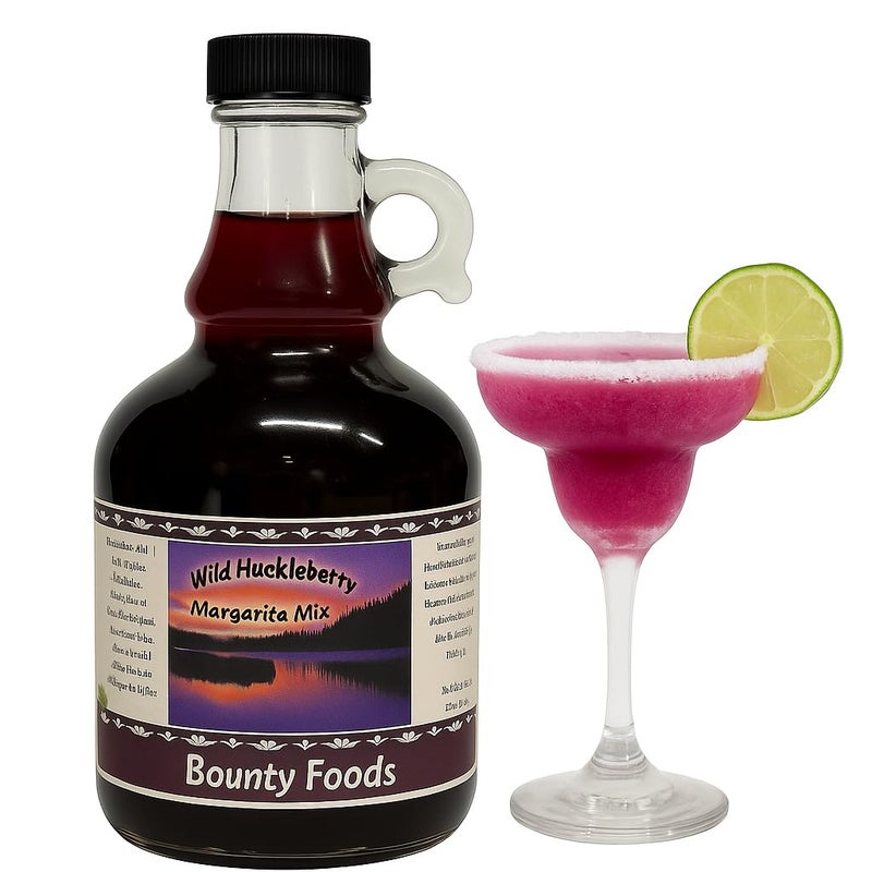 Montana Huckleberry Margarita Daiquiri Cocktail - 17 oz Mix is Grown & Hand Picked for Bounty Foods - Vegan Friendly - For a Unique Western Style Drink Experience for Cinco De Mayo (HMAR, 17oz)