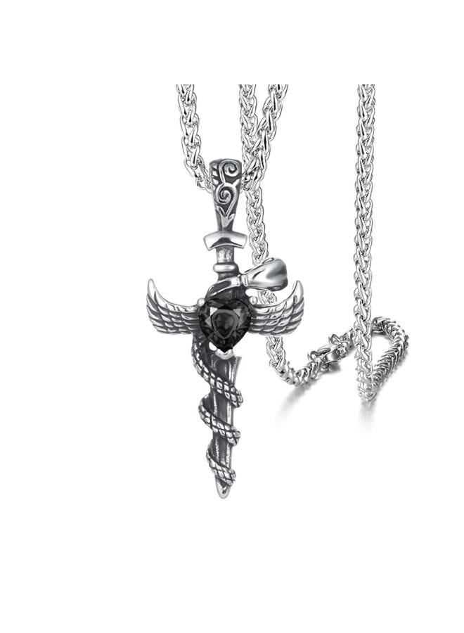European And American Stainless Steel 304 Cast Pendant Necklace Titanium Steel Flip Sand Pendant Accessories Necklace Polishing Process Necklace