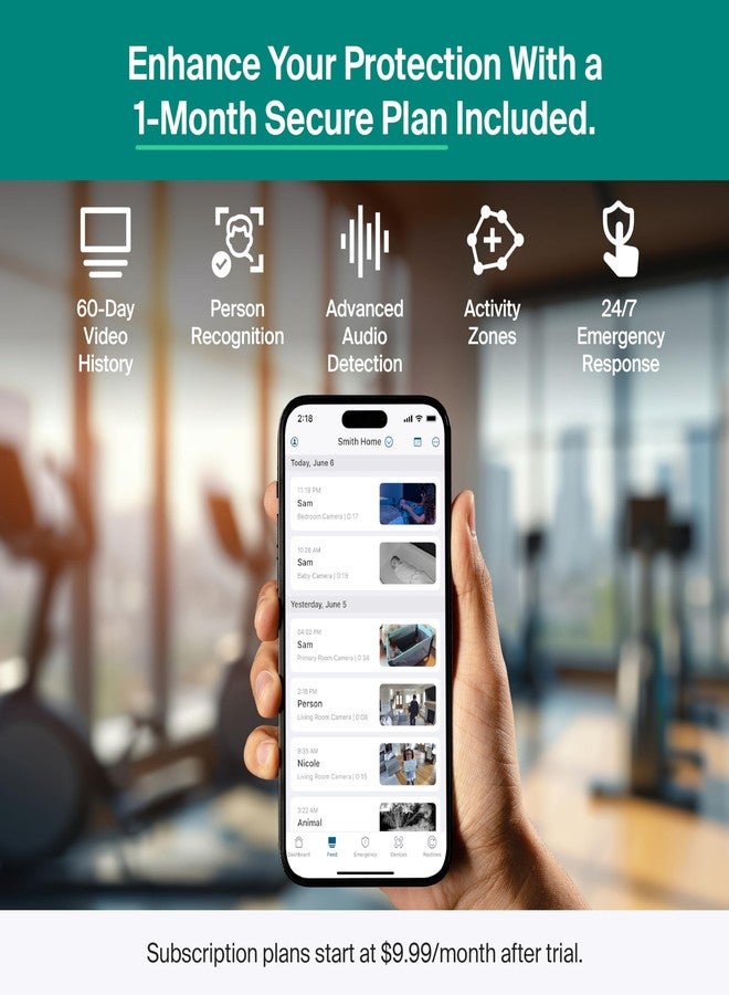 ARLO كاميرا أمان داخلية أساسية من أرلو (الجيل الثالث - إصدار 2025) - 2K، توصيل، سلامة الأطفال، التعرف على الأشخاص، كشف الحركة والصوت، تجربة لمدة شهر واحد من خطة الأمان، درع الخصوصية التلقائي، 2 كام - Image 4