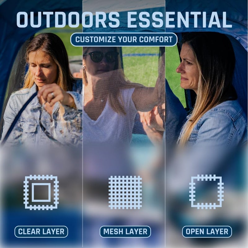 Fofana MultiPod V2 Pop Up Dome Tent - 4-Person, Blue - Instant Setup Pop Up Shelter - Water-Resistant Outdoor Tent - 270-Degree View for Adult Sleep Pod - Image 2