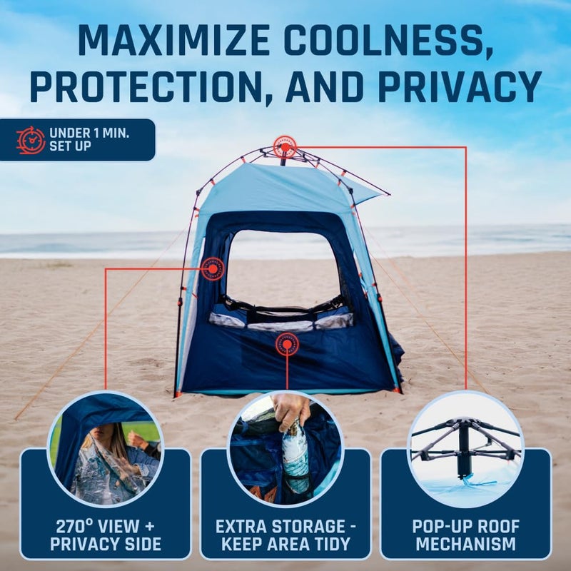 Fofana MultiPod V2 Pop Up Dome Tent - 4-Person, Blue - Instant Setup Pop Up Shelter - Water-Resistant Outdoor Tent - 270-Degree View for Adult Sleep Pod - Image 3