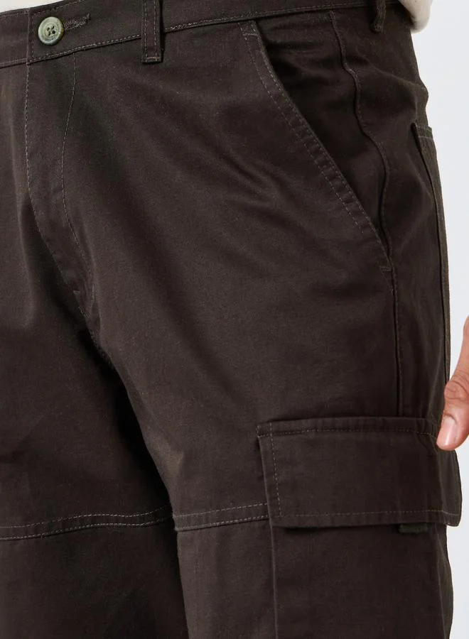 Styli  Men Coffee Brown Relaxed Fit Cargo Pants for Men | Best Price UAE