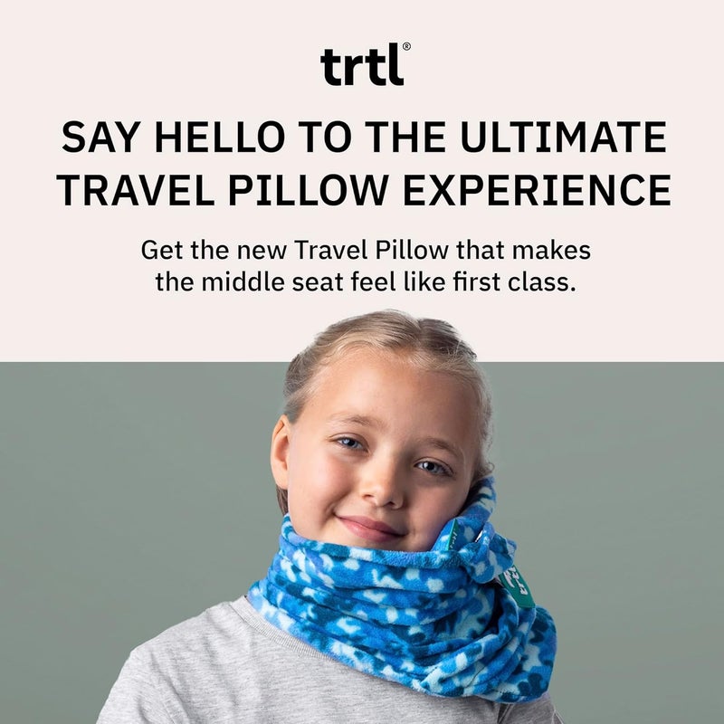 trtl Pillow - Scientifically Proven وسادة جونيور - وسادة سفر للأطفال - مع دعم مدمج للرأس والرقبة - وسادة رقبة مريحة للأطفال للسفر - مدمجة وقابلة للغسل في الغسالة - زيبرا - Image 2