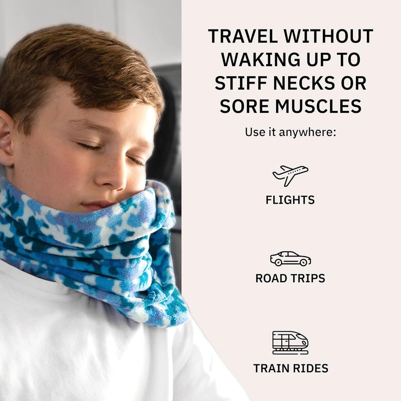 trtl Pillow - Scientifically Proven وسادة جونيور - وسادة سفر للأطفال - مع دعم مدمج للرأس والرقبة - وسادة رقبة مريحة للأطفال للسفر - مدمجة وقابلة للغسل في الغسالة - زيبرا - Image 4
