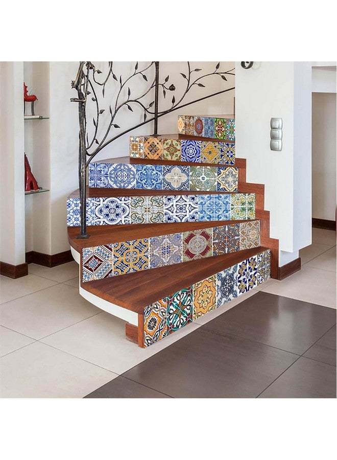 TUOKING 13 Strips Stair Stickers Pvc Home Decor Decals Selfadhesive Refurbished Staircase Murals 39''L X 7''W Tiles Pattern (Ceramic Tiles Pattern) - Image 4
