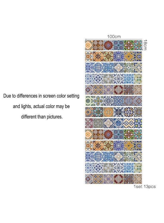 TUOKING 13 Strips Stair Stickers Pvc Home Decor Decals Selfadhesive Refurbished Staircase Murals 39''L X 7''W Tiles Pattern (Ceramic Tiles Pattern) - Image 5