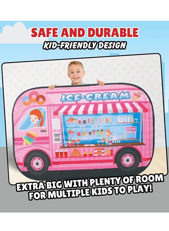 Play Tent for Kids-Pop Up Tents Ice Cream Truck Playhouse for Toddler,Foldable Tent Indoor & Outdoor Vehicle Toys for Boys and Girls,Sports Play Tent  - Image 4