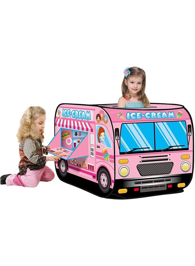 Play Tent for Kids-Pop Up Tents Ice Cream Truck Playhouse for Toddler,Foldable Tent Indoor & Outdoor Vehicle Toys for Boys and Girls,Sports Play Tent  - Image 1