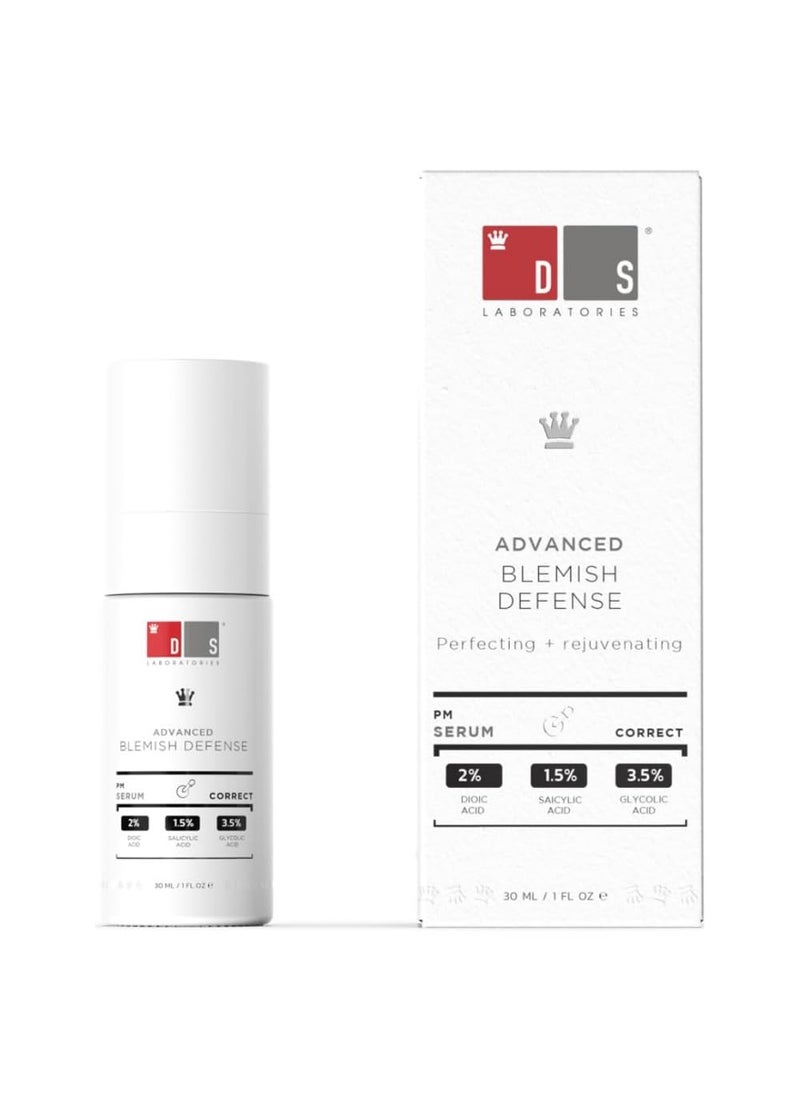 DS LABORATORIES - DS Laboratories Blemish Defense - Serum for Blemish Prone Aging Skin, Reduce Fine Lines and Wrinkle, Salicylic Acid, Sodium Hydroxide, Alpha Hydroxy and Beta Hydroxy, Paraben Free, 100% Vegan - Image 1