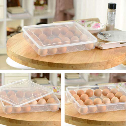 HREDOW Egg Storage Box with Lid for 24 Eggs Transparent Plastic 2 - Image 4