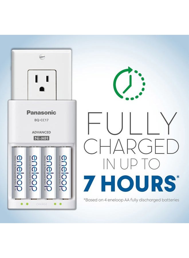 eneloop Panasonic K-KJ17MCA4BA Advanced Individual Cell Battery Charger Pack with 4 AA eneloop 2100 Cycle Rechargeable Batteries  - Image 3
