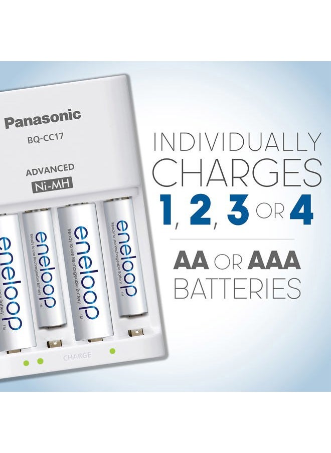 eneloop Panasonic K-KJ17MCA4BA Advanced Individual Cell Battery Charger Pack with 4 AA eneloop 2100 Cycle Rechargeable Batteries  - Image 2