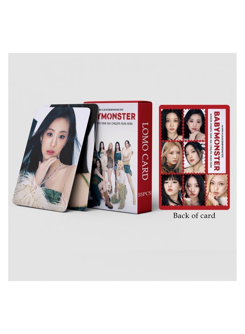NIBEMINENT 55 Pcs Kpop BABYMONSTER SHEESH Lomo Cards Card For Fans Collection Gifts - Image 3