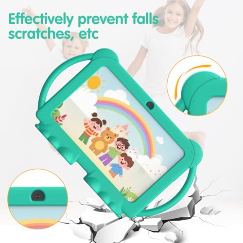 PEICHENG Kids Tablet 7 inch Android 12.0 for Toddler, 4GB RAM 32GB ROM Bluetooth IPS Screen Parental Control Dual Camera Shockproof Case for Educational Games, (Green) - Image 5