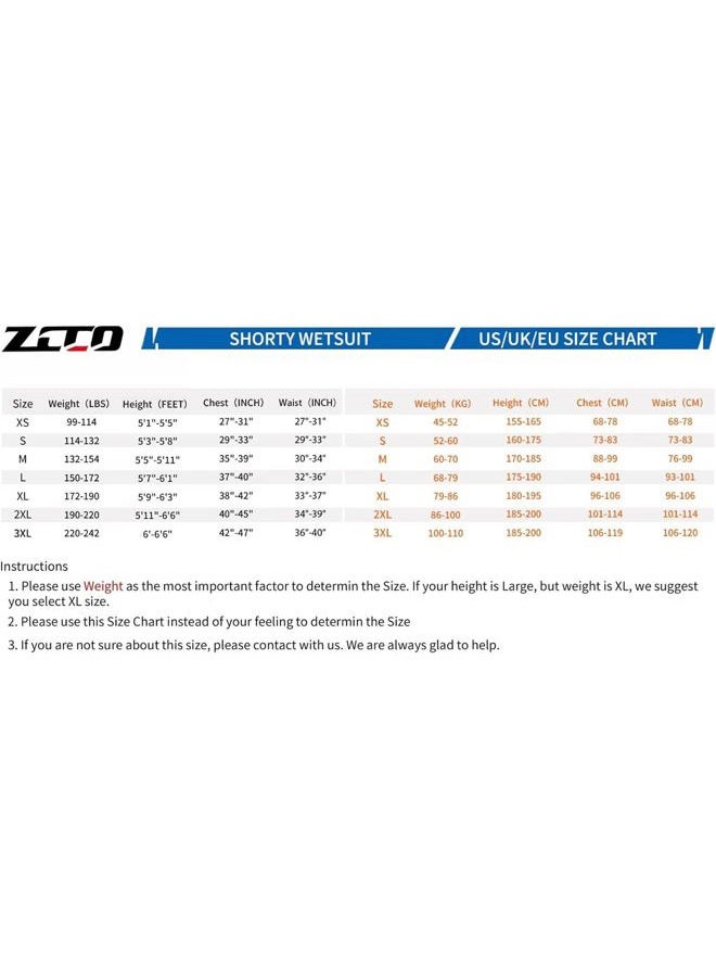 ZCCO بدلة الغوص الرجالية المصنوعة من النيوبرين الفاخر بسماكة 1.5/3 مم مع سحاب خلفي قصيرة للغطس وصيد الأسماك بالرمح والغطس والركمجة والتجديف والغوص (1.5 مم، XXXL) - Image 3