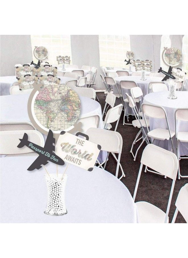 Big Dot of Happiness World Awaits Travel Themed Party Centerpiece Sticks Showstopper Table Toppers 35 Pieces  - Image 3
