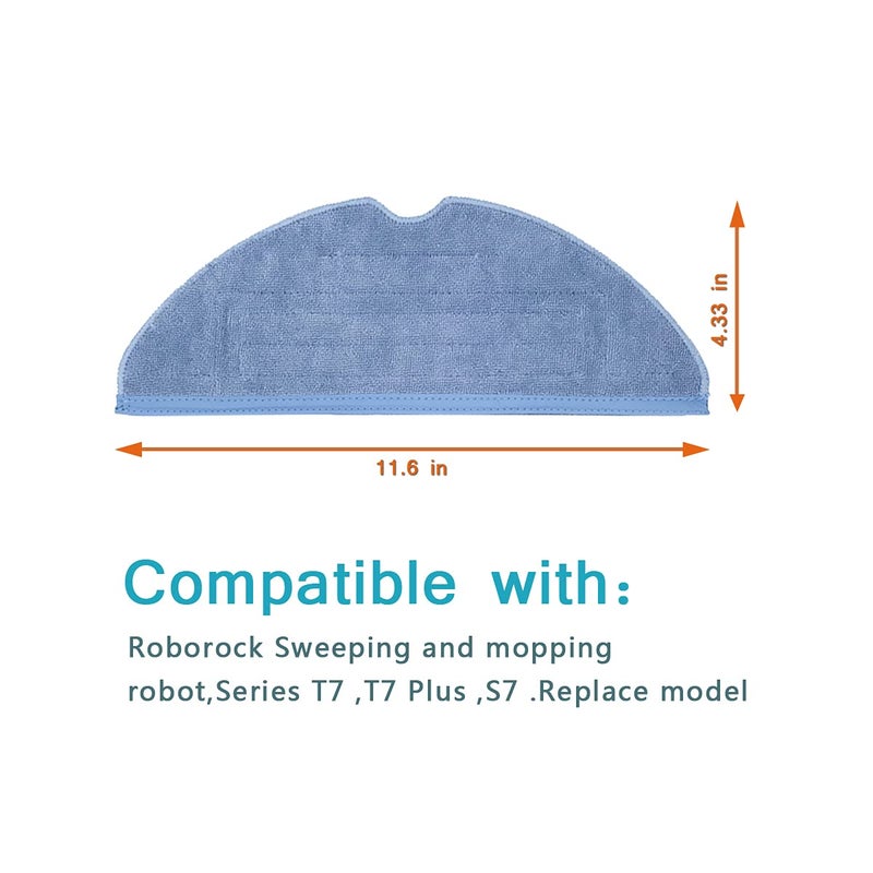 Home Times Vacuum Mop Replacement Pads for Roborock T7S T7S Plus S8/S8+/S7/S7MaxV,S7 MaxV Plus Reusable Hard Floor Cloth Expert Wet Replacement Microfiber Soft Pad (8) - Image 2