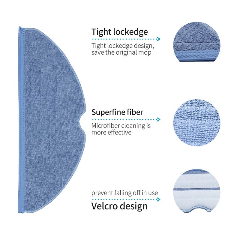 Home Times Vacuum Mop Replacement Pads for Roborock T7S T7S Plus S8/S8+/S7/S7MaxV,S7 MaxV Plus Reusable Hard Floor Cloth Expert Wet Replacement Microfiber Soft Pad (8) - Image 3