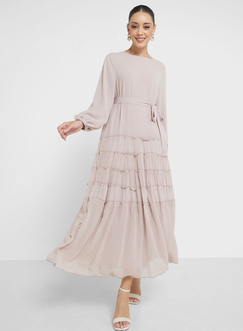 Khizana Tiered Long Sleeve Dress - Image 1