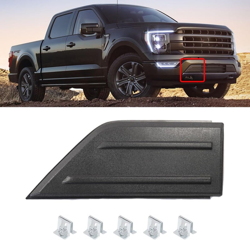 PFRREOR Front Lower Bumper Guards Pads Inserts End Caps Outer Cover Panel Grill for Ford F-150 F150 2021 2022 2023 Passenger Side ML3Z-17E810-AA Exterior Accessories Labor saving optimized design - Image 1