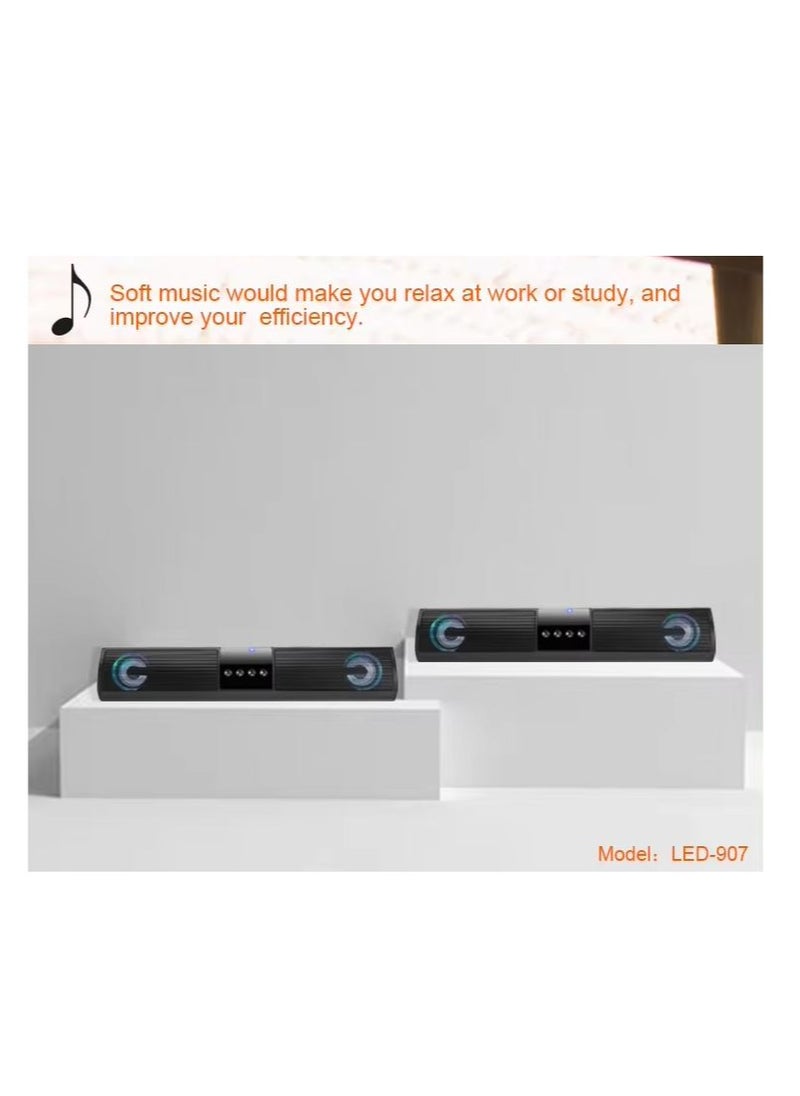 Kisonli - Kisonli LED-907 Bluetooth sound bar horn outdoor speaker with light - Black - Image 1