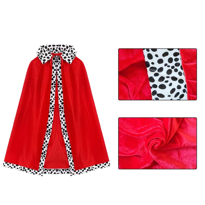 Simple polymer King Robe Halloween Costume Medieval Prince King Costume Cape(Cape&Crown) Red - Image 4
