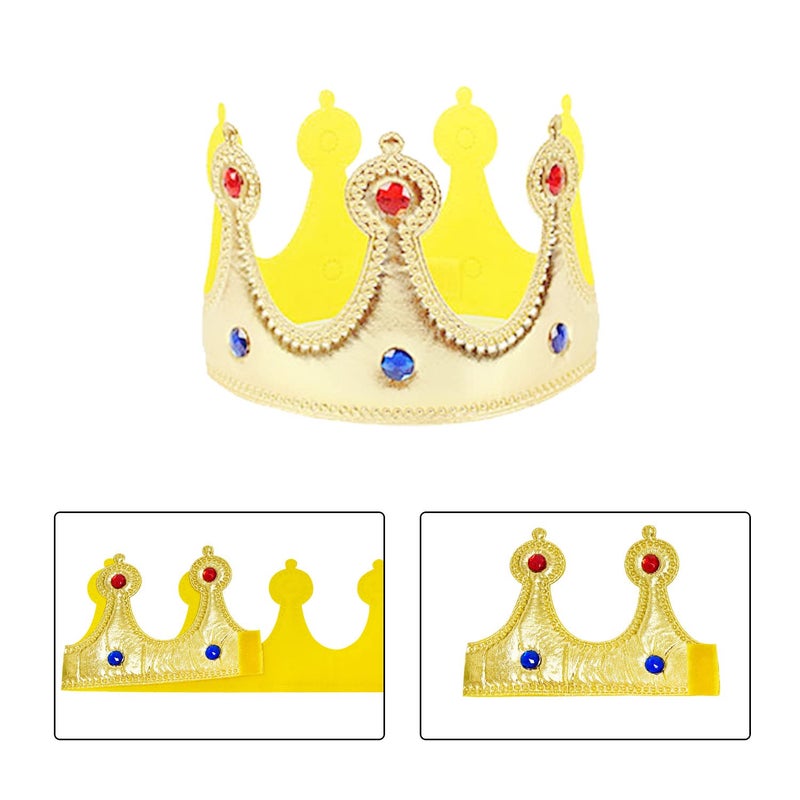 Simple polymer King Robe Halloween Costume Medieval Prince King Costume Cape(Cape&Crown) Red - Image 3