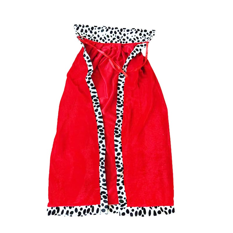 Simple polymer King Robe Halloween Costume Medieval Prince King Costume Cape(Cape&Crown) Red - Image 2