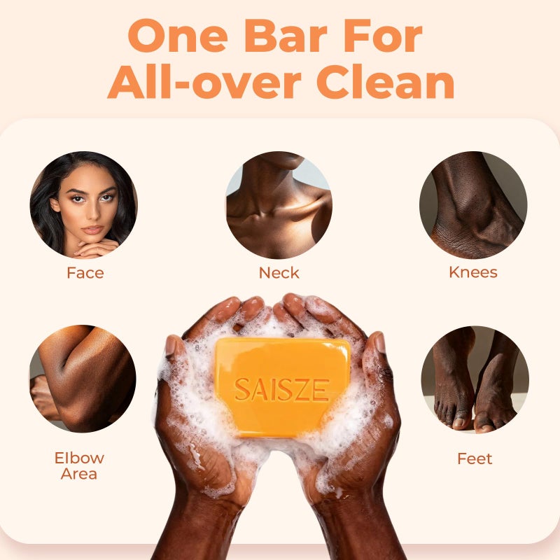 SAISZE Turmeric Soap, Kojic Acid Soap Bar, 4oz x 2 BARS, Kojic Acid and Turmeric Soap Dark Spots Remover for Face and Body, Brightening, Hyperpigmentation - Image 5