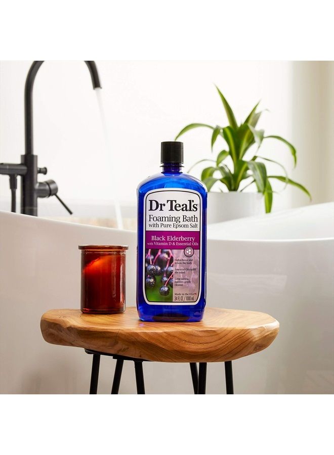 Dr Teal's Foaming Bath with Pure Epsom Salt, Black Elderberry with Vitamin D & Essential Oils, 34 fl oz - Image 5