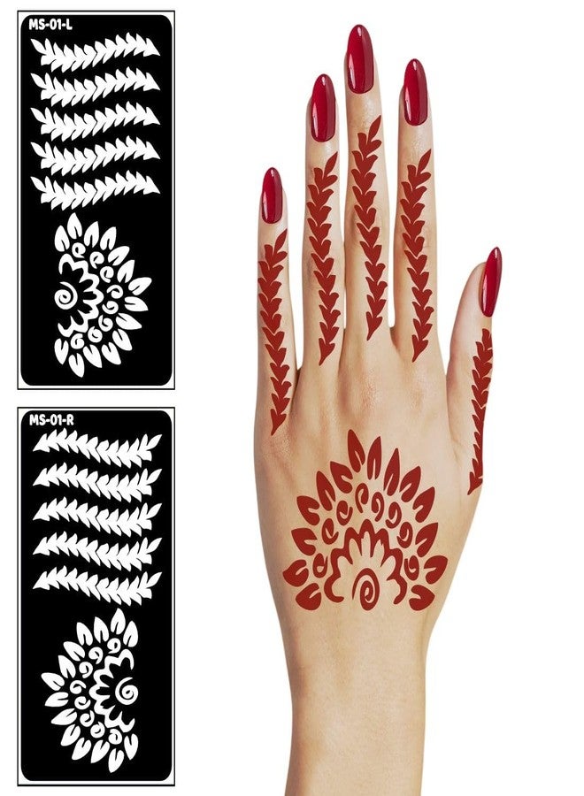 VANVATI Beautiful Henna Sticker for Hands Mehndi Stencil Sticker One Set for Both Hand - Image 5
