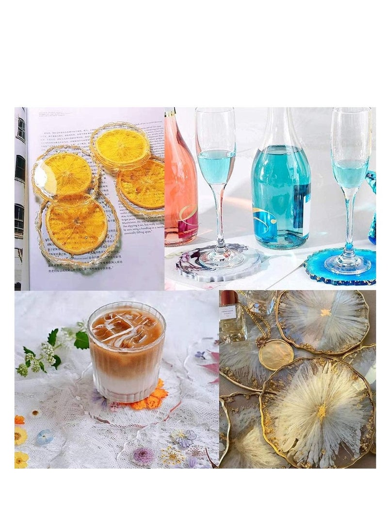 SYOSI - Resin Moulds Silicone Epoxy Resin Moulds Kit Silicone Moulds Coaster Resin Kit for Beginners Resin Art Starter Kit Molds Resin Casting Making DIY Agate Home Decoration with 3 Gold Foil Flakes - Image 1