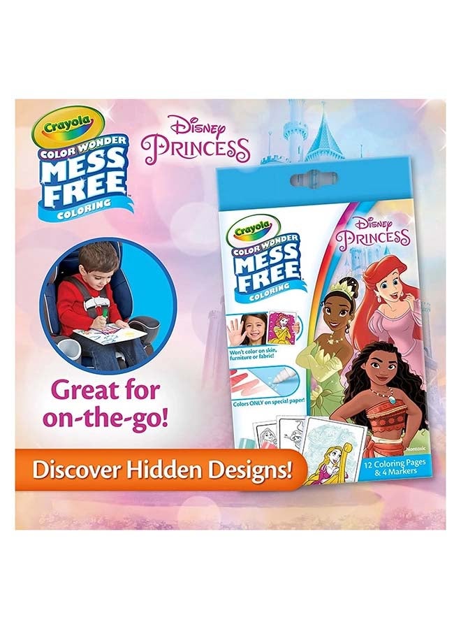 Crayola Color Wonder Mini Box Set, Disney Princess | features 12 Disney Princess Coloring Pages and 4 Color Wonder Mess Free Markers | excellent gift for toddlers and preschoolers | Ideal for ages 3 and up. - Image 3