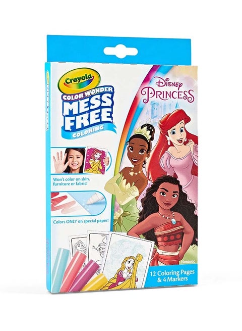 Color Wonder Mini Box Set, Disney Princess | features 12 Disney Princess Coloring Pages and 4 Color Wonder Mess Free Markers | excellent gift for toddlers and preschoolers | Ideal for ages 3 and up.