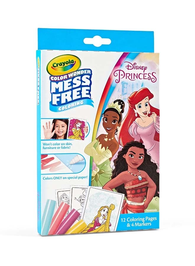 Crayola Color Wonder Mini Box Set, Disney Princess | features 12 Disney Princess Coloring Pages and 4 Color Wonder Mess Free Markers | excellent gift for toddlers and preschoolers | Ideal for ages 3 and up. - Image 1