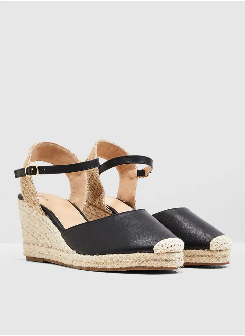 ELLA Closed Toe Espadrille Wedge Sandal
