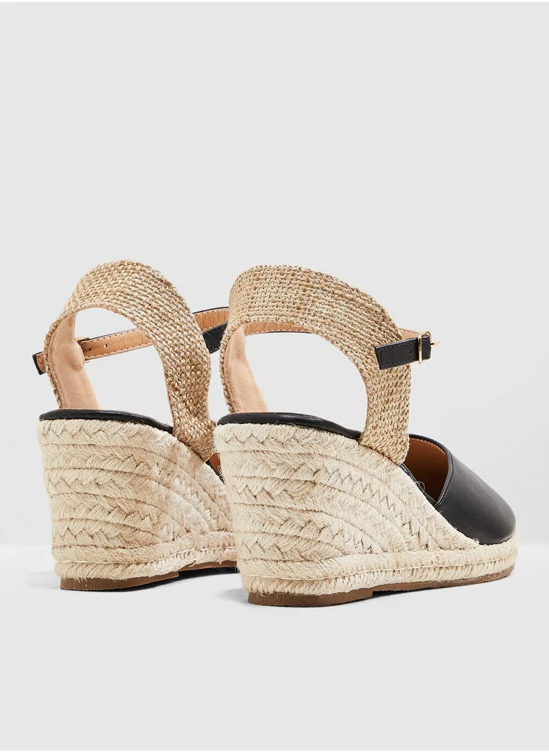 ELLA Closed Toe Espadrille Wedge Sandal