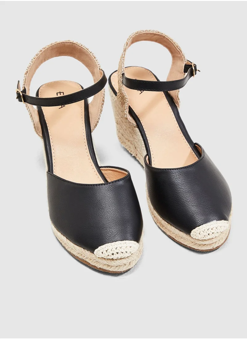 ELLA Closed Toe Espadrille Wedge Sandal