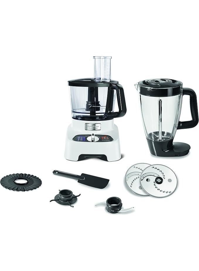 Moulinex FP823125 Double Force, Food Processor, 1000 Watts, 27 Functions, 3L Bowl, 2L Blender, Manual Control Panel, Easylock Safety System, White and Black Brand: Moulinex 1000 W FP823125 White - Image 1