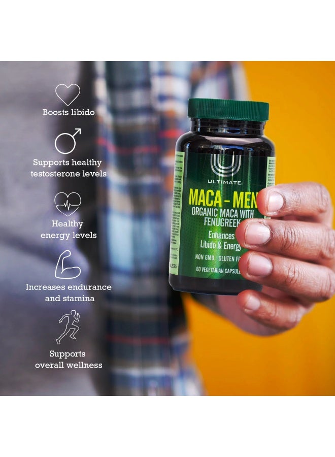 Ultimate Maca Men, Organic Maca with Fenugreek, 60 Caps - Image 3