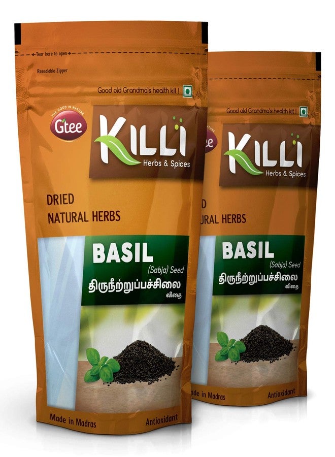 KILLI Basil | Thiruneetru Pachilai | Sabja Seed, 200g (Pack of 2) - Image 1